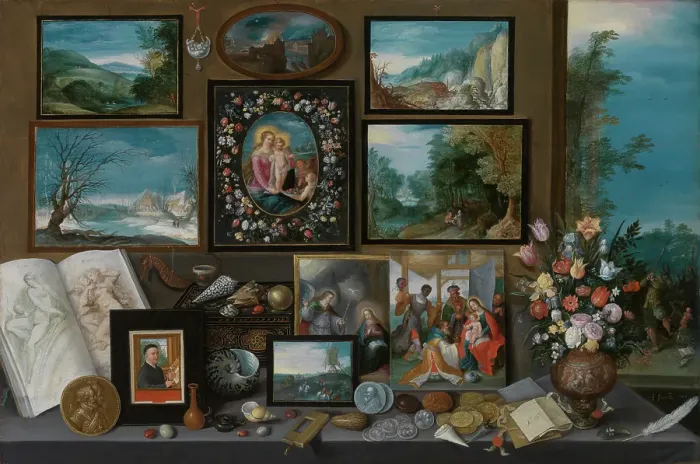 Framed Print : A Collector's Cabinet, 1619. Creator: Frans Francken II Framed Print : A Collector's Cabinet, 1619. Creator: Frans Francken II