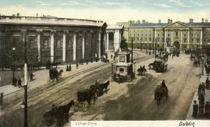 Framed Print : College Green - Dublin, late 19th-early 20th century. Creator: Unknown Framed Print : College Green - Dublin, late 19th-early 20th century. Creator: Unknown