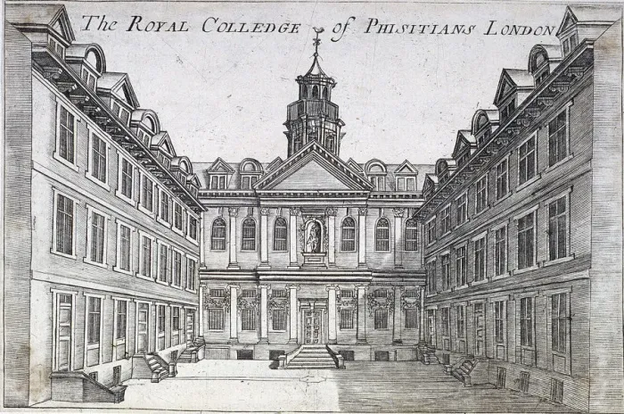 Framed Print : College of Physicians, London, c1710 Framed Print : College of Physicians, London, c1710