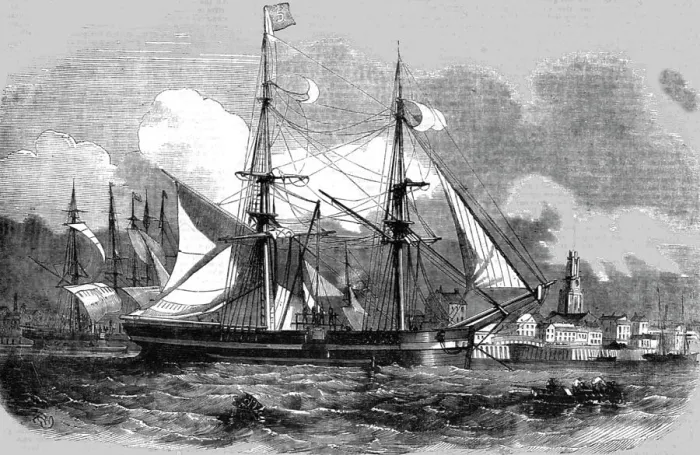 Framed Print : A Collier on the Thames, 1854. Creator: Unknown Framed Print : A Collier on the Thames, 1854. Creator: Unknown