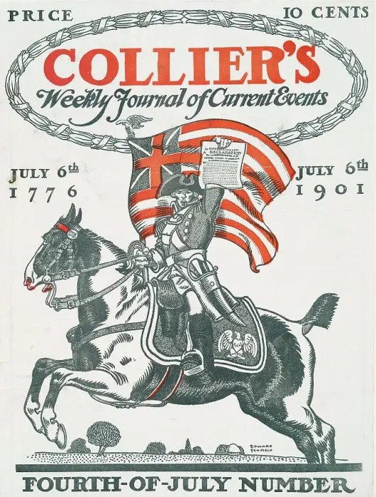 Framed Print : Collier's Weekly Journal Current Events, Fourth of July Number, July 6th, 1776, July 6th, 1901. Creator: Edward Penfield Framed Print : Collier's Weekly Journal Current Events, Fourth of July Number, July 6th, 1776, July 6th, 1901. Creator: Edward Penfield