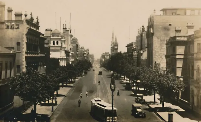 Framed Print : Collins Street, Melbourne, Australia, c1920s. Creator: Unknown Framed Print : Collins Street, Melbourne, Australia, c1920s. Creator: Unknown