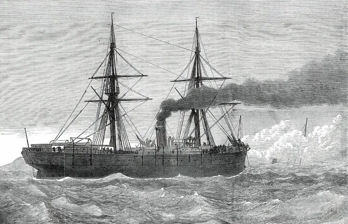 Framed Print : The Collision in Dover Bay: the Franconia backing from the Strathclyde, 1876. Creator: Unknown Framed Print : The Collision in Dover Bay: the Franconia backing from the Strathclyde, 1876. Creator: Unknown
