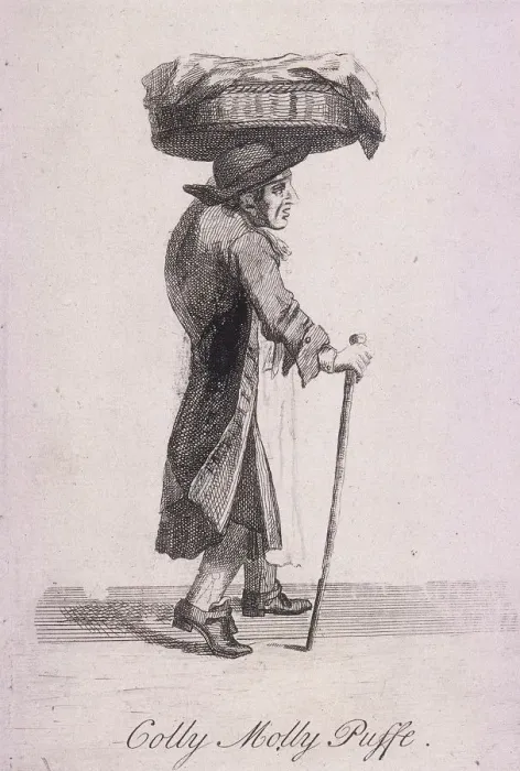 Framed Print : Colly Molly Puffe, Cries of London, c1688 Framed Print : Colly Molly Puffe, Cries of London, c1688