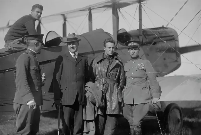 Framed Print : Colonel Archie Miller, Benedict Crowell, Lieutenant Ross Kirkpatrick, General William Mitchell, 1919 Creator: Bain News Service Framed Print : Colonel Archie Miller, Benedict Crowell, Lieutenant Ross Kirkpatrick, General William Mitchell, 1919 Creator: Bain News Service