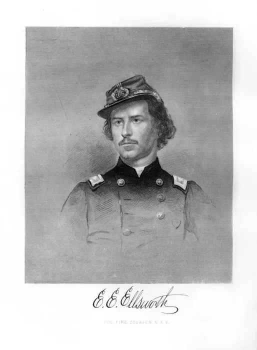 Framed Print : Colonel Ephraim Elmer Ellsworth, American soldier, (1872) Framed Print : Colonel Ephraim Elmer Ellsworth, American soldier, (1872)