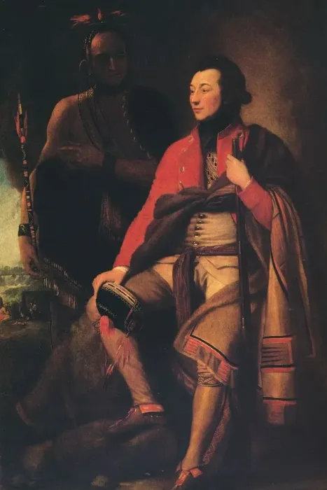 Framed Print : Colonel Guy Johnson and Karonghyontye (Captain David Hill), 1776. Artist: Benjamin West Framed Print : Colonel Guy Johnson and Karonghyontye (Captain David Hill), 1776. Artist: Benjamin West
