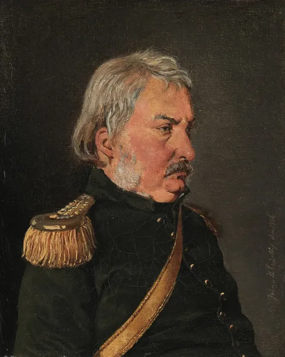 Framed Print : Colonel Joachim Theodor Lundbye, the artist's father, 1836. Creator: Johan Thomas Lundbye Framed Print : Colonel Joachim Theodor Lundbye, the artist's father, 1836. Creator: Johan Thomas Lundbye