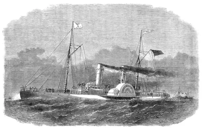 Framed Print : The Colonel Lamb blockade-runner, built at Liverpool, 1864. Creator: Smyth Framed Print : The Colonel Lamb blockade-runner, built at Liverpool, 1864. Creator: Smyth