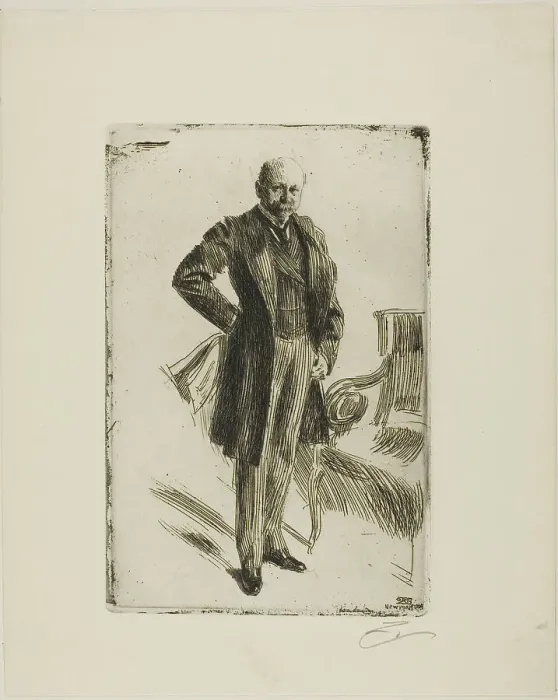 Framed Print : Colonel Lamont I (Whole length), 1900. Creator: Anders Leonard Zorn Framed Print : Colonel Lamont I (Whole length), 1900. Creator: Anders Leonard Zorn