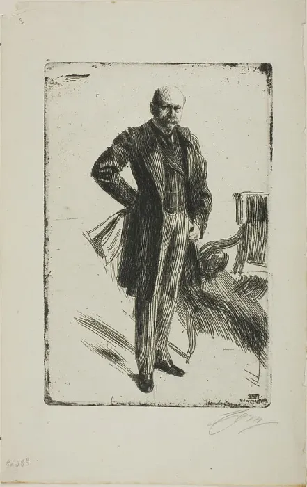 Framed Print : Colonel Lamont I (Whole length), 1900. Creator: Anders Leonard Zorn