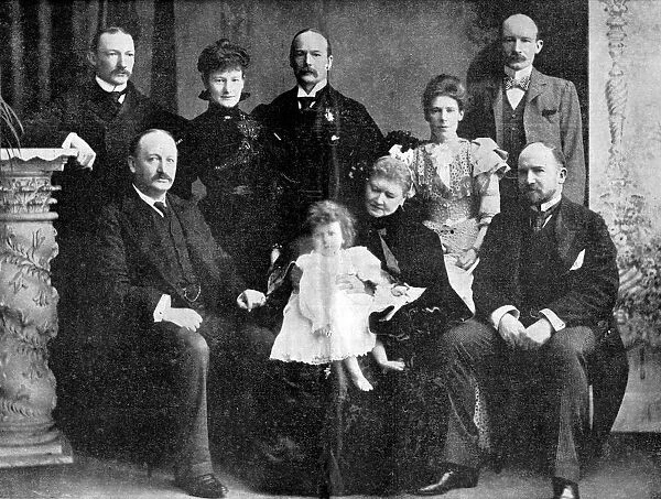 Colonel Robert Baden-Powell and his mother, sister and four brothers, 1900