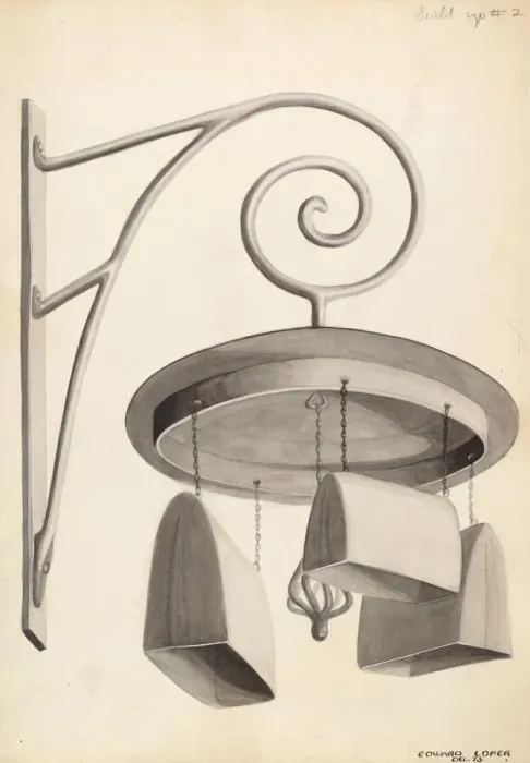 Framed Print : Colonial Chimes, c. 1936. Creator: Edward L Loper Framed Print : Colonial Chimes, c. 1936. Creator: Edward L Loper