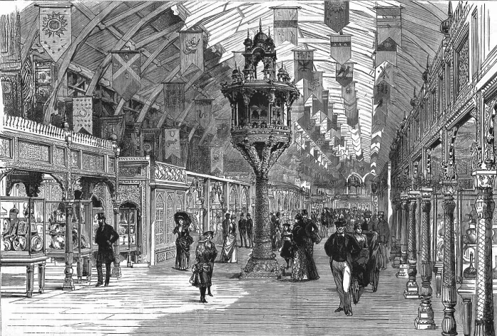 Framed Print : The Colonial Exhibition, Indian section, Middle Court with the Pigeon House, 1886. Creator: Unknown Framed Print : The Colonial Exhibition, Indian section, Middle Court with the Pigeon House, 1886. Creator: Unknown