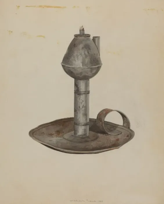 Framed Print : Colonial Lamp, 1938. Creator: William Frank Framed Print : Colonial Lamp, 1938. Creator: William Frank
