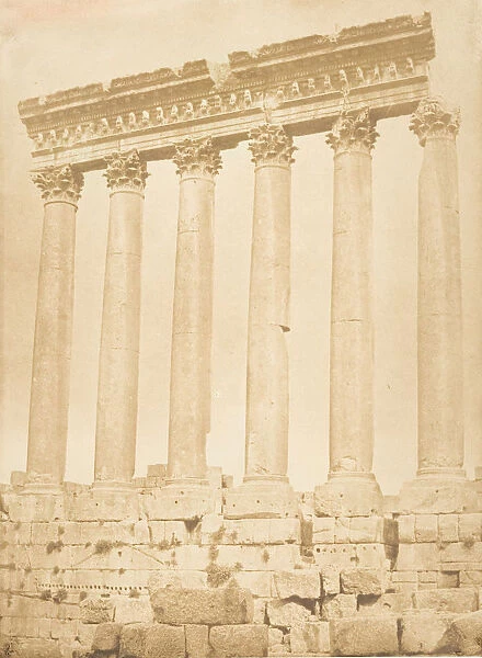Colonnade du Temple du Soleil, a Baalbek (Heliopolis), September 1850