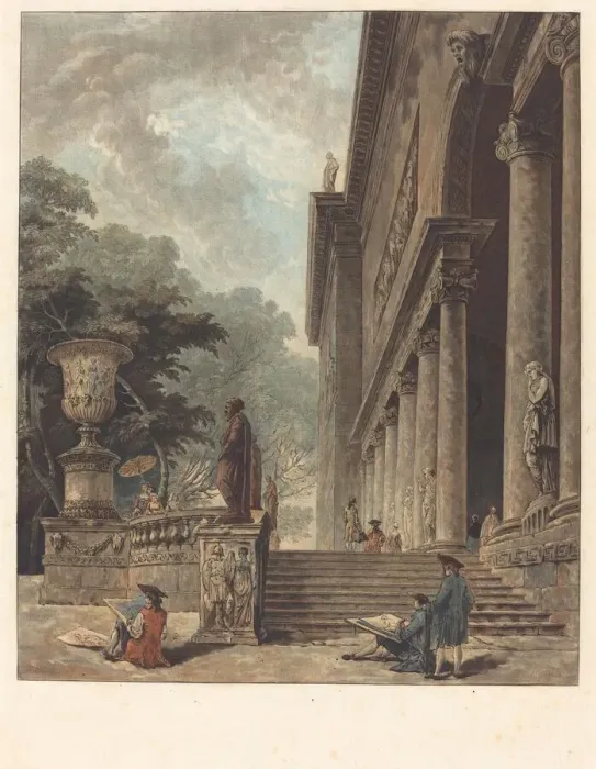 Framed Print : Colonnade et Jardins du Palais de Medici (Colonnade and Gardens of the Palazzo Medici), c Framed Print : Colonnade et Jardins du Palais de Medici (Colonnade and Gardens of the Palazzo Medici), c
