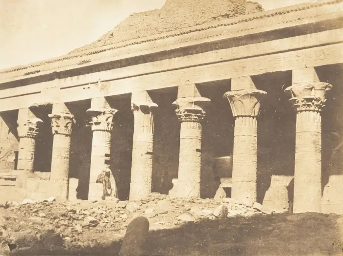Framed Print : Colonnade laterale de la cour du Temple d Isis, a Philae, April 1850 Framed Print : Colonnade laterale de la cour du Temple d Isis, a Philae, April 1850