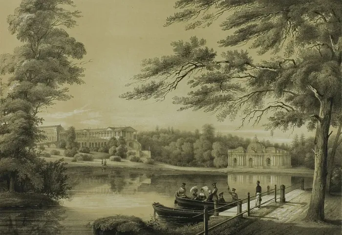 Framed Print : The Colonnade of the Tzarskoé-sélo Palace, c. 1820. Creator: C. Schultz Framed Print : The Colonnade of the Tzarskoé-sélo Palace, c. 1820. Creator: C. Schultz