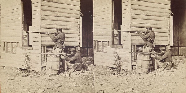 Colored Pickets on Duty Near Dutch Gap, 1864. Creator: E. & H. T. Anthony