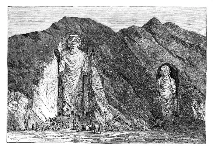 Framed Print : Colossal Idols, Upper Bamlan Valley, Afghanistan, 1895. Artist: Charles Barbant Framed Print : Colossal Idols, Upper Bamlan Valley, Afghanistan, 1895. Artist: Charles Barbant