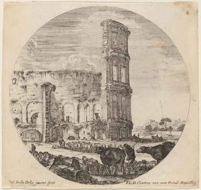 Framed Print : Colosseum, 1646. Creator: Stefano della Bella Framed Print : Colosseum, 1646. Creator: Stefano della Bella