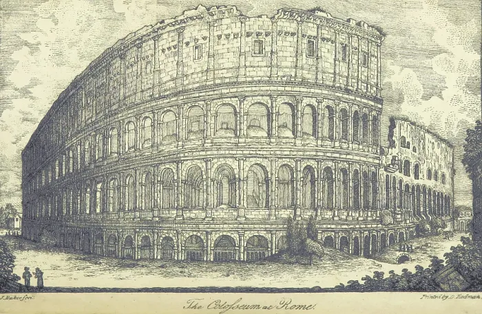 Framed Print : The Colosseum at Rome, 1821. Creator: J Baker Framed Print : The Colosseum at Rome, 1821. Creator: J Baker