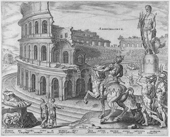 Framed Print : The Colosseum at Rome (from the series The Eighth Wonders of the World) After Maarten van Heemskerck, 1572. Artist: Galle, Philipp (1537-1612) Framed Print : The Colosseum at Rome (from the series The Eighth Wonders of the World) After Maarten van Heemskerck, 1572. Artist: Galle, Philipp (1537-1612)