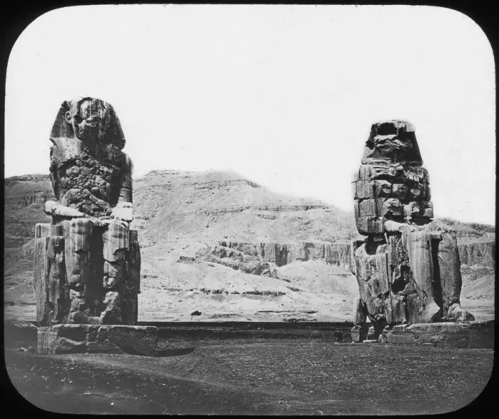 Framed Print : Colossi of Memnon, Luxor (Thebes), Egypt, c1890. Artist: Newton & Co Framed Print : Colossi of Memnon, Luxor (Thebes), Egypt, c1890. Artist: Newton & Co