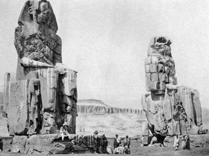 Framed Print : The Colossi of Memnon, Luxor (Thebes), Egypt, c1922 Framed Print : The Colossi of Memnon, Luxor (Thebes), Egypt, c1922
