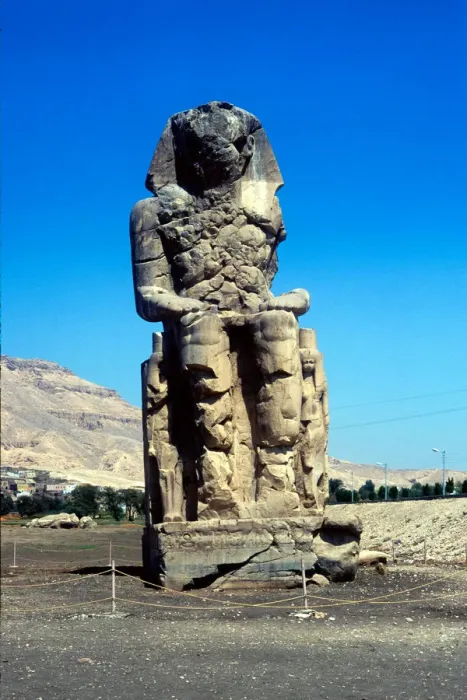 Framed Print : One of the Colossi of Memnon, near the Valley of the Kings, Egypt, 14th century BC Framed Print : One of the Colossi of Memnon, near the Valley of the Kings, Egypt, 14th century BC