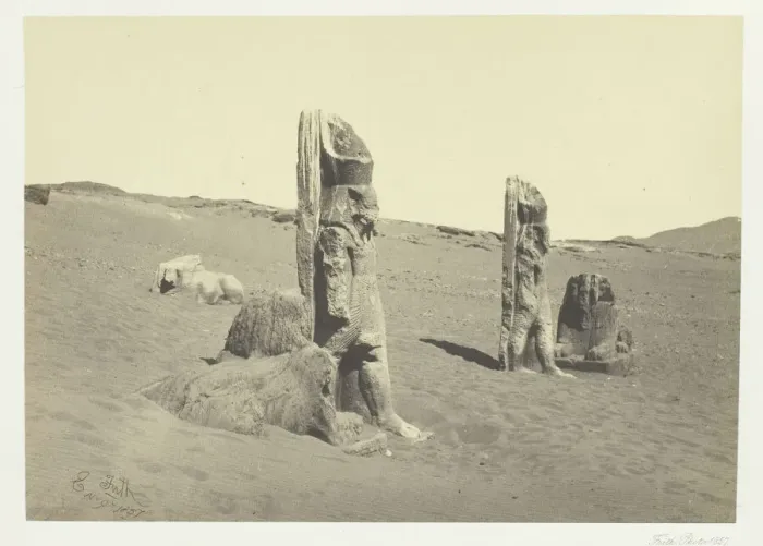 Framed Print : Colossi and Sphynx at Wady Saboua, Nubia, 1857. Creator: Francis Frith Framed Print : Colossi and Sphynx at Wady Saboua, Nubia, 1857. Creator: Francis Frith