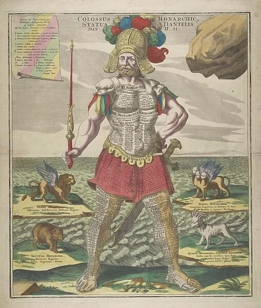 Colossus Monarchic. Statua Danielis, 1730. Creator: Seutter, Matthaeus (1678-1757)