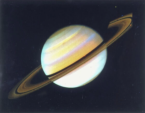 Colour-enhanced view of Saturn, 1980