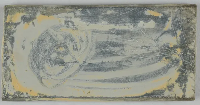 Framed Print : Colour mixing stone that belonged to Jean Moulin, between 1919 and 1938. Creator: Unknown Framed Print : Colour mixing stone that belonged to Jean Moulin, between 1919 and 1938. Creator: Unknown