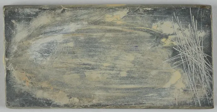 Framed Print : Colour mixing stone that belonged to Jean Moulin, between 1919 and 1938. Creator: Unknown Framed Print : Colour mixing stone that belonged to Jean Moulin, between 1919 and 1938. Creator: Unknown