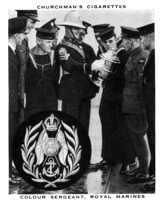 Framed Print : Colour Sergeant, Royal Marines, 1937. Artist: WA & AC Churchman Framed Print : Colour Sergeant, Royal Marines, 1937. Artist: WA & AC Churchman