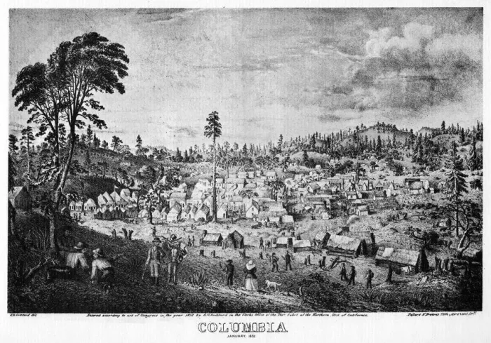 Framed Print : Columbia, California, 1852 (1937). Artist: Pollard & Britton Framed Print : Columbia, California, 1852 (1937). Artist: Pollard & Britton