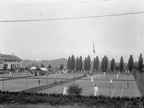 Columbia Country Club - Tennis Courts, 1917. Creator: Harris & Ewing. Columbia Country Club - Tennis Courts, 1917. Creator: Harris & Ewing
