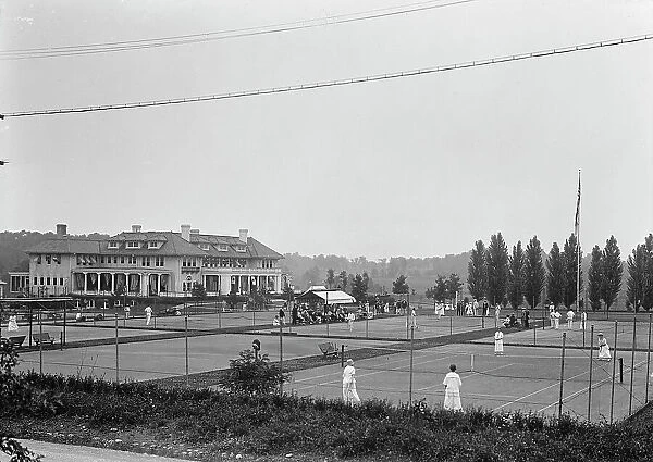 Columbia Country Club - Tennis Courts, 1917. Creator: Harris & Ewing. Columbia Country Club - Tennis Courts, 1917. Creator: Harris & Ewing