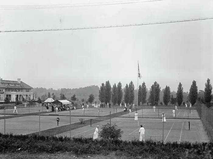 Framed Print : Columbia Country Club - Tennis Courts, 1917. Creator: Harris & Ewing. Columbia Country Club - Tennis Courts, 1917. Creator: Harris & Ewing Framed Print : Columbia Country Club - Tennis Courts, 1917. Creator: Harris & Ewing. Columbia Country Club - Tennis Courts, 1917. Creator: Harris & Ewing