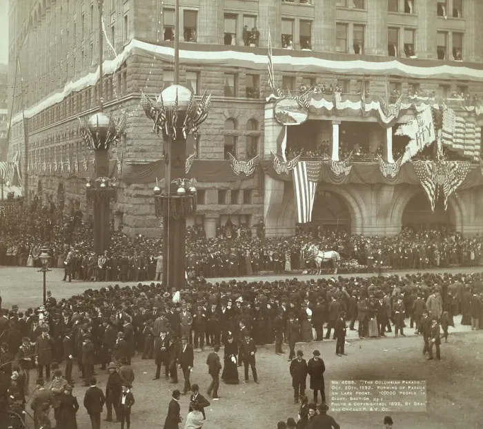 Framed Print : The Columbian Parade Oct 20th, 1892 Forming of parade on lake front 100, 000 people... 1892. Creator: John C. H. Grabill Framed Print : The Columbian Parade Oct 20th, 1892 Forming of parade on lake front 100, 000 people... 1892. Creator: John C. H. Grabill