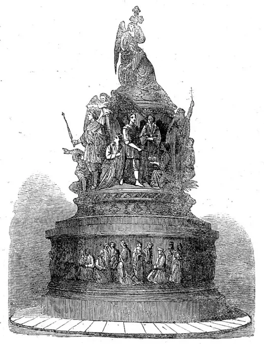 Framed Print : Column erected at Novgorod to commemorate...a thousand years of Russia's nationality, 1862. Creator: Unknown Framed Print : Column erected at Novgorod to commemorate...a thousand years of Russia's nationality, 1862. Creator: Unknown