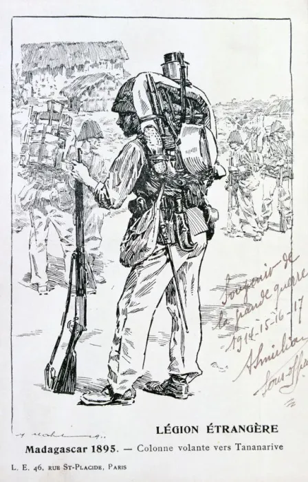 Framed Print : A column of the French Foreign Legion advancing towards Tananarive, Madagascar, 1895 Framed Print : A column of the French Foreign Legion advancing towards Tananarive, Madagascar, 1895