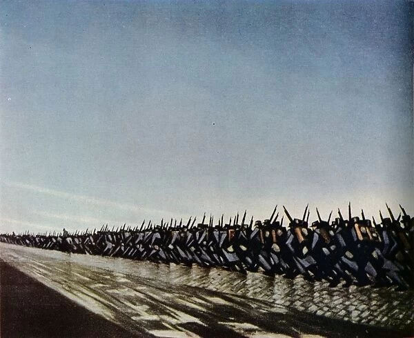 Column on the March, 1915. (1943). Creator: CRW Nevinson