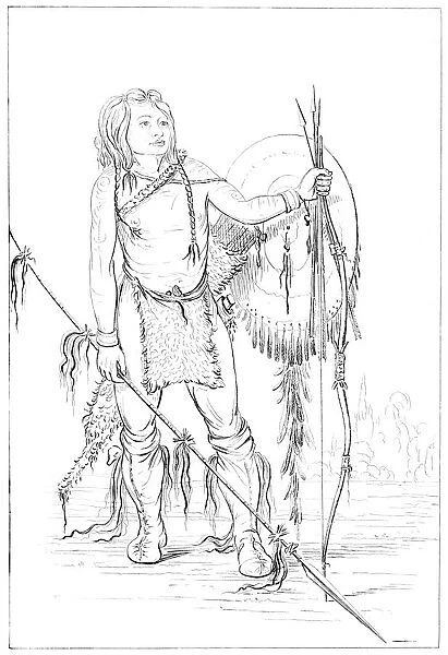 Comanche chief, the great Comanche village, 1841. Artist: Myers and Co