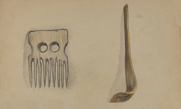 Comb and Back Scratcher, 1935. Creator: George B. Wally