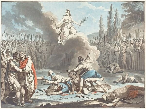 The Combat of the Horatii and the Curatii, 1783. Creator: Jean Francois Janinet