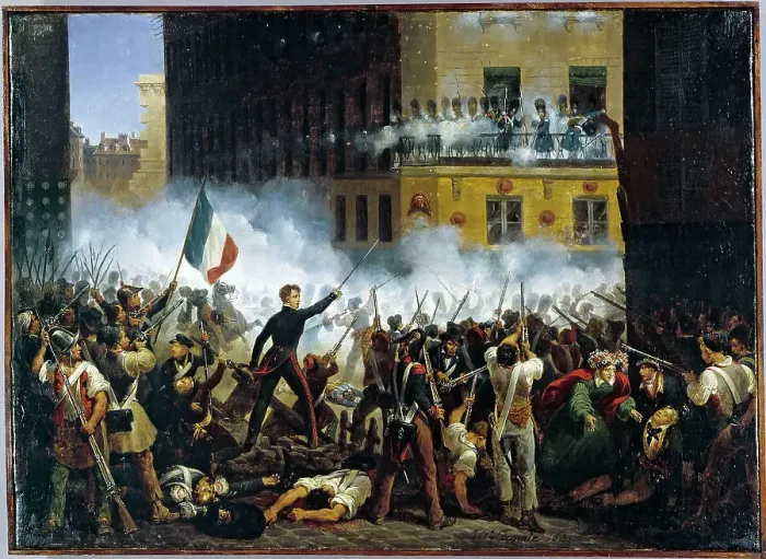 Framed Print : Combat de la rue de Rohan, le 29 juillet 1830, 1831. Creator: Hippolyte Lecomte Framed Print : Combat de la rue de Rohan, le 29 juillet 1830, 1831. Creator: Hippolyte Lecomte