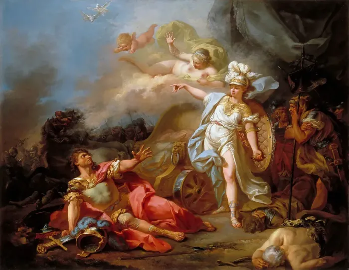 Framed Print : The Combat of Mars and Minerva, 1771. Creator: David, Jacques Louis (1748-1825) Framed Print : The Combat of Mars and Minerva, 1771. Creator: David, Jacques Louis (1748-1825)